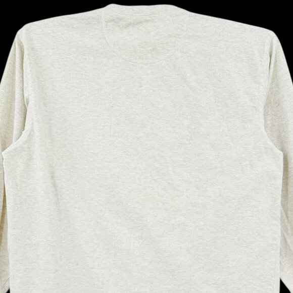 Eddie Bauer Men's Pullover Long Sleeve Grey Beige Henley Shirt Sz L 100% Cotton - Picture 4 of 9